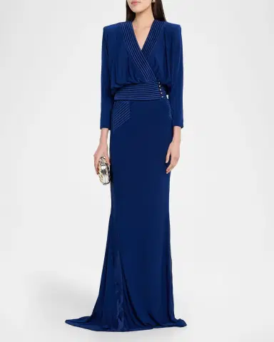 ZHIVAGO I 'm Her Man Jersey Drop-Sleeve Gown | Thumbnail 3 ZHIVAGO I 'm Her Man Jersey Drop-Sleeve Gown | Thumbnail 3