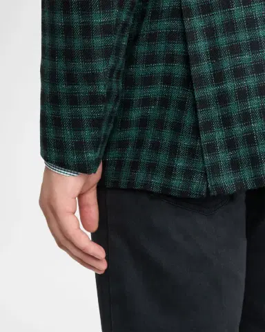 Kiton Men's Cashmere-Wool Green and Blue Check Sport Coat | Thumbnail 7 Kiton Men's Cashmere-Wool Green and Blue Check Sport Coat | Thumbnail 7