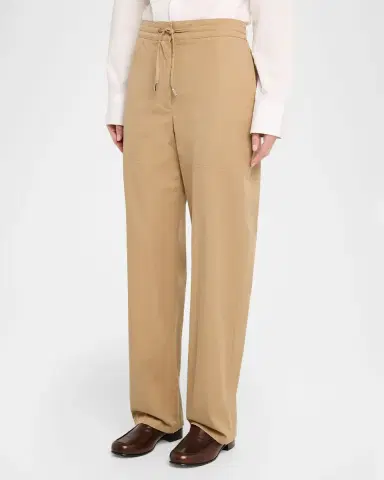 THE ROW Mende Cotton-Cashmere Straight-Leg Pull-On Pants | Thumbnail 4 THE ROW Mende Cotton-Cashmere Straight-Leg Pull-On Pants | Thumbnail 4