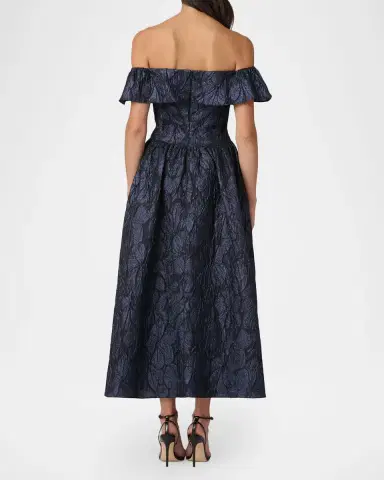 Shoshanna Solana Off-Shoulder Ruffle Jacquard Maxi Dress | Thumbnail 2 Shoshanna Solana Off-Shoulder Ruffle Jacquard Maxi Dress | Thumbnail 2
