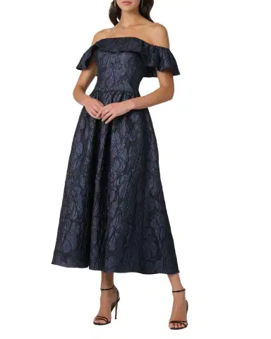Shoshanna Solana Off-Shoulder Ruffle Jacquard Maxi Dress | Thumbnail 1 Shoshanna Solana Off-Shoulder Ruffle Jacquard Maxi Dress | Thumbnail 1