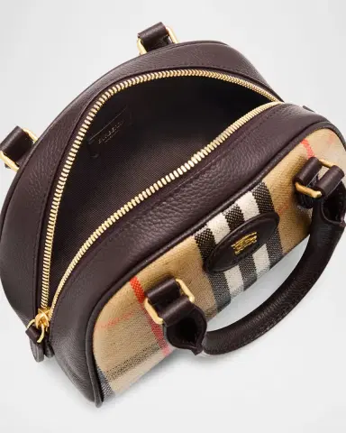 Burberry Highlands Mini Check Bowling Crossbody Bag | Thumbnail 3 Burberry Highlands Mini Check Bowling Crossbody Bag | Thumbnail 3