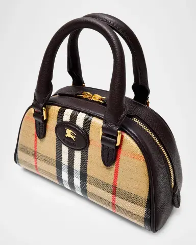 Burberry Highlands Mini Check Bowling Crossbody Bag | Thumbnail 4 Burberry Highlands Mini Check Bowling Crossbody Bag | Thumbnail 4