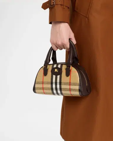 Burberry Highlands Mini Check Bowling Crossbody Bag | Thumbnail 1 Burberry Highlands Mini Check Bowling Crossbody Bag | Thumbnail 1
