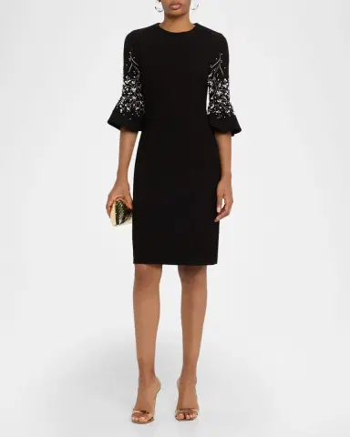 Rickie Freeman for Teri Jon Bead-Embroidered Crepe Dress | Thumbnail 2 Rickie Freeman for Teri Jon Bead-Embroidered Crepe Dress | Thumbnail 2
