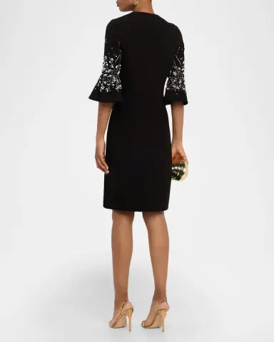 Rickie Freeman for Teri Jon Bead-Embroidered Crepe Dress | Thumbnail 3 Rickie Freeman for Teri Jon Bead-Embroidered Crepe Dress | Thumbnail 3