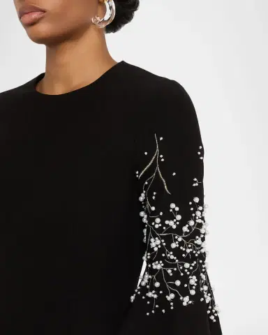 Rickie Freeman for Teri Jon Bead-Embroidered Crepe Dress | Thumbnail 5 Rickie Freeman for Teri Jon Bead-Embroidered Crepe Dress | Thumbnail 5