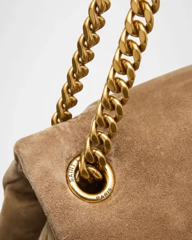 Saint Laurent Calypso Large YSL Chain Shoulder Bag in Suede | Thumbnail 14 Saint Laurent Calypso Large YSL Chain Shoulder Bag in Suede | Thumbnail 14