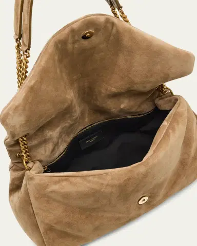 Saint Laurent Calypso Large YSL Chain Shoulder Bag in Suede | Thumbnail 4 Saint Laurent Calypso Large YSL Chain Shoulder Bag in Suede | Thumbnail 4