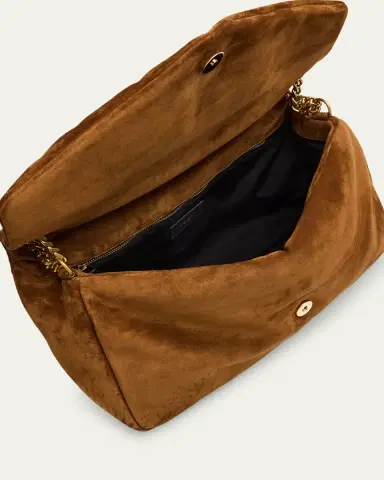 Saint Laurent Calypso Large YSL Chain Shoulder Bag in Suede | Thumbnail 8 Saint Laurent Calypso Large YSL Chain Shoulder Bag in Suede | Thumbnail 8