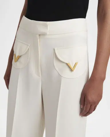Valentino Garavani V-Logo Pocket Wide-Leg Crop Pants | Thumbnail 5 Valentino Garavani V-Logo Pocket Wide-Leg Crop Pants | Thumbnail 5