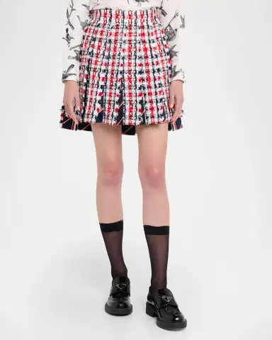 Thom Browne Pleated Tweed Mini Skirt | Thumbnail 4 Thom Browne Pleated Tweed Mini Skirt | Thumbnail 4