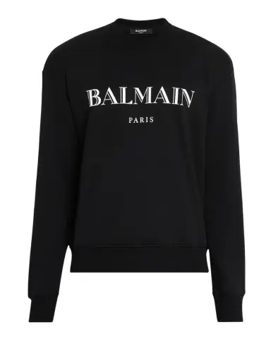 Balmain Men 's Cotton Vintage Logo Crewneck Sweater | Thumbnail 1 Balmain Men 's Cotton Vintage Logo Crewneck Sweater | Thumbnail 1