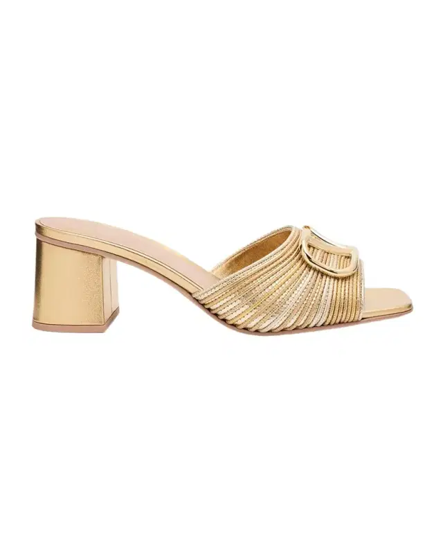 60mm VLogo Metallic Leather Mule Sandals 60mm VLogo Metallic Leather Mule Sandals