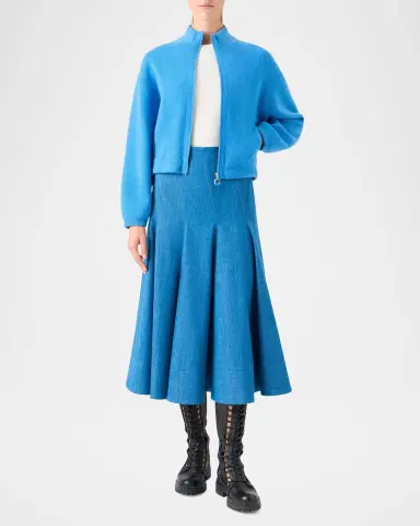 Akris Cashmere Pique Knit Zip Cardigan | Thumbnail 2 Akris Cashmere Pique Knit Zip Cardigan | Thumbnail 2