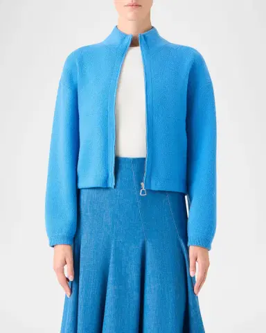 Akris Cashmere Pique Knit Zip Cardigan | Thumbnail 4 Akris Cashmere Pique Knit Zip Cardigan | Thumbnail 4