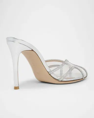 Gianvito Rossi Organza Embellished Plexi Slide Mule Pumps | Thumbnail 3 Gianvito Rossi Organza Embellished Plexi Slide Mule Pumps | Thumbnail 3