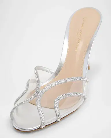 Gianvito Rossi Organza Embellished Plexi Slide Mule Pumps | Thumbnail 4 Gianvito Rossi Organza Embellished Plexi Slide Mule Pumps | Thumbnail 4
