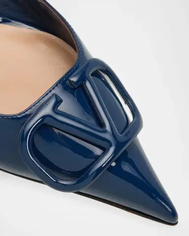 Valentino Garavani 40mm VLogo Patent Leather Slingback Pumps | Thumbnail 10 Valentino Garavani 40mm VLogo Patent Leather Slingback Pumps | Thumbnail 10