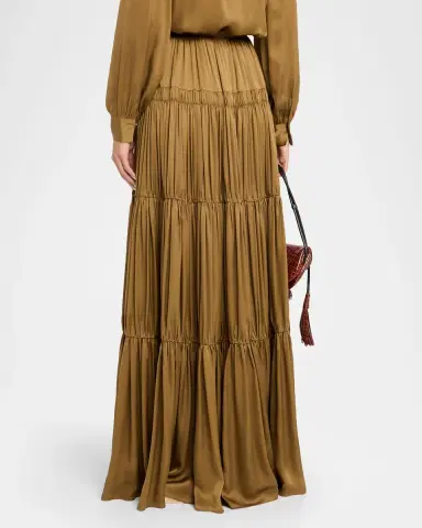 Ulla Johnson Gaelle Gathered Silk Maxi Skirt | Thumbnail 3 Ulla Johnson Gaelle Gathered Silk Maxi Skirt | Thumbnail 3