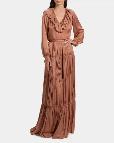Ulla Johnson Gaelle Gathered Silk Maxi Skirt | Thumbnail 6 Ulla Johnson Gaelle Gathered Silk Maxi Skirt | Thumbnail 6