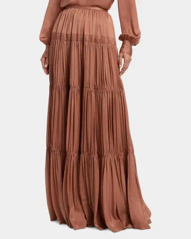 Ulla Johnson Gaelle Gathered Silk Maxi Skirt | Thumbnail 8 Ulla Johnson Gaelle Gathered Silk Maxi Skirt | Thumbnail 8