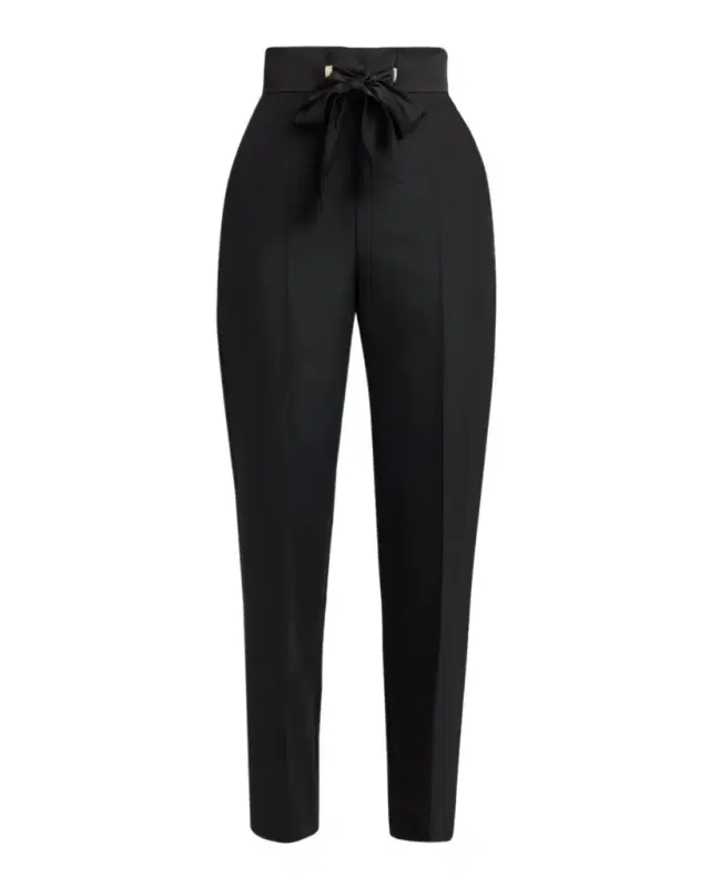 Bow High-Rise Cashmere Straight-Leg Pants Bow High-Rise Cashmere Straight-Leg Pants