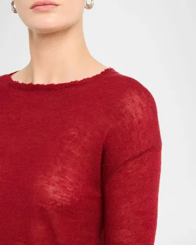 Autumn Cashmere Crewneck Distressed Sheer Cashmere Sweater | Thumbnail 4 Autumn Cashmere Crewneck Distressed Sheer Cashmere Sweater | Thumbnail 4