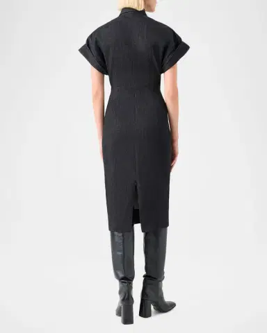 Akris punto Denim Midi Dress with Polo Collar | Thumbnail 2 Akris punto Denim Midi Dress with Polo Collar | Thumbnail 2