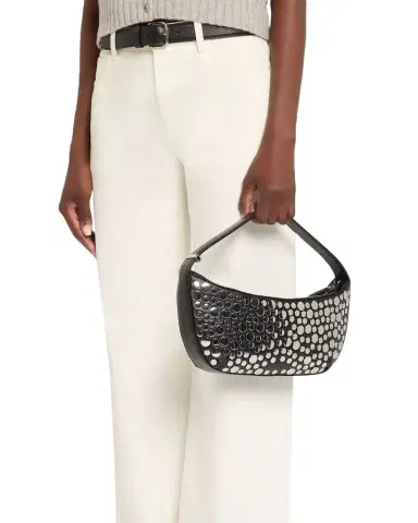 Staud Demy Mirror-Embellished Leather Shoulder Bag | Thumbnail 1 Staud Demy Mirror-Embellished Leather Shoulder Bag | Thumbnail 1