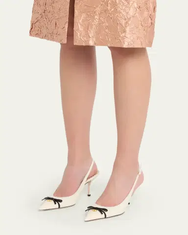 Valentino Garavani 45mm Bepointy Patent Leather and Kidskin Slingback Pumps | Thumbnail 2 Valentino Garavani 45mm Bepointy Patent Leather and Kidskin Slingback Pumps | Thumbnail 2