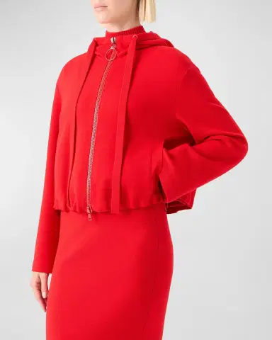 Akris punto Zip-Front Wool-Blend Hoodie | Thumbnail 4 Akris punto Zip-Front Wool-Blend Hoodie | Thumbnail 4