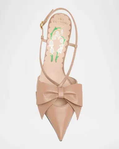 Valentino Garavani 85mm Bowow Slingback Leather Pumps | Thumbnail 3 Valentino Garavani 85mm Bowow Slingback Leather Pumps | Thumbnail 3