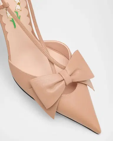 Valentino Garavani 85mm Bowow Slingback Leather Pumps | Thumbnail 7 Valentino Garavani 85mm Bowow Slingback Leather Pumps | Thumbnail 7