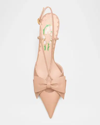 Valentino Garavani 85mm Bowow Slingback Leather Pumps | Thumbnail 8 Valentino Garavani 85mm Bowow Slingback Leather Pumps | Thumbnail 8