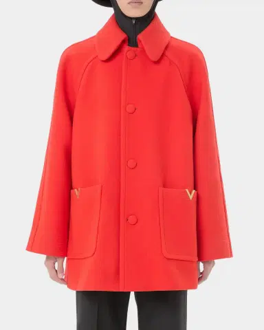 Valentino Garavani Men's Cappotto Wool V Gold-Trim Jacket | Thumbnail 3 Valentino Garavani Men's Cappotto Wool V Gold-Trim Jacket | Thumbnail 3