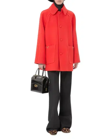Valentino Garavani Men's Cappotto Wool V Gold-Trim Jacket | Thumbnail 1 Valentino Garavani Men's Cappotto Wool V Gold-Trim Jacket | Thumbnail 1