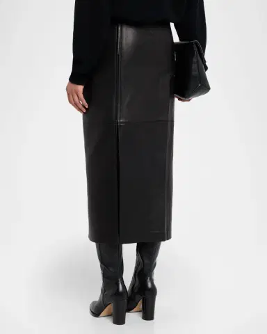 A.L.C. Marta Leather Midi Skirt | Thumbnail 2 A.L.C. Marta Leather Midi Skirt | Thumbnail 2