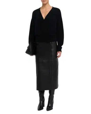 A.L.C. Marta Leather Midi Skirt | Thumbnail 1 A.L.C. Marta Leather Midi Skirt | Thumbnail 1