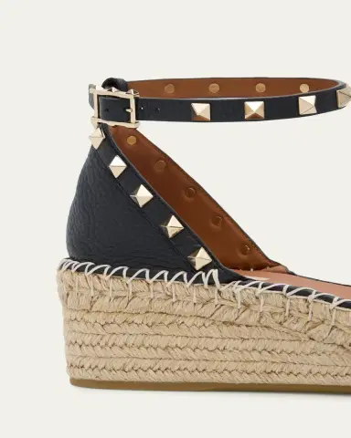 Valentino Garavani Rockstud Leather Flatform Espadrille Sandals | Thumbnail 5 Valentino Garavani Rockstud Leather Flatform Espadrille Sandals | Thumbnail 5