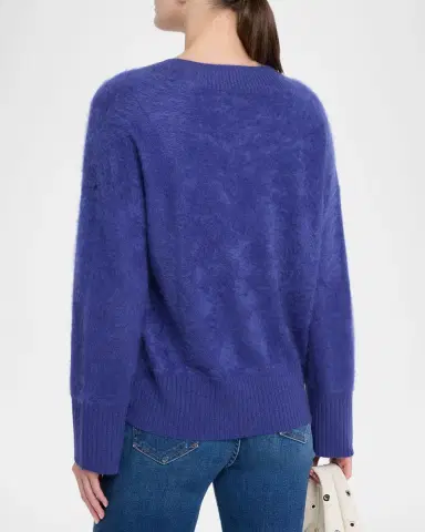 Autumn Cashmere Boxy V-Neck Brushed Cashmere Sweater | Thumbnail 2 Autumn Cashmere Boxy V-Neck Brushed Cashmere Sweater | Thumbnail 2