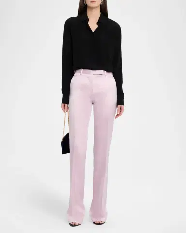 TOM FORD Satin Straight-Leg Tailored Pants | Thumbnail 2 TOM FORD Satin Straight-Leg Tailored Pants | Thumbnail 2