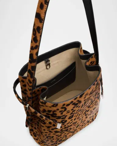 TOTEME Belted Leopard Pony Hair Bucket Bag | Thumbnail 2 TOTEME Belted Leopard Pony Hair Bucket Bag | Thumbnail 2