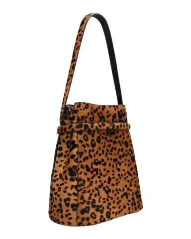TOTEME Belted Leopard Pony Hair Bucket Bag | Thumbnail 1 TOTEME Belted Leopard Pony Hair Bucket Bag | Thumbnail 1