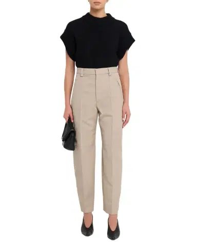 Bottega Veneta High-Rise Tapered-Leg Zip-Hem Trousers | Thumbnail 1 Bottega Veneta High-Rise Tapered-Leg Zip-Hem Trousers | Thumbnail 1
