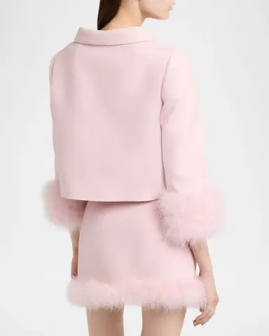 Valentino Garavani Feather-Trim Crepe Couture Jacket | Thumbnail 2 Valentino Garavani Feather-Trim Crepe Couture Jacket | Thumbnail 2