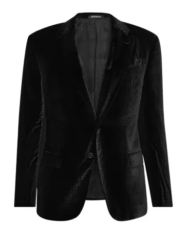 Emporio Armani Men's Houndstooth Velvet Dinner Jacket | Thumbnail 1 Emporio Armani Men's Houndstooth Velvet Dinner Jacket | Thumbnail 1