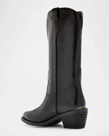 Partlow Sharon Leather Cowboy Boots with Crystal-Embellished Heel | Thumbnail 2 Partlow Sharon Leather Cowboy Boots with Crystal-Embellished Heel | Thumbnail 2