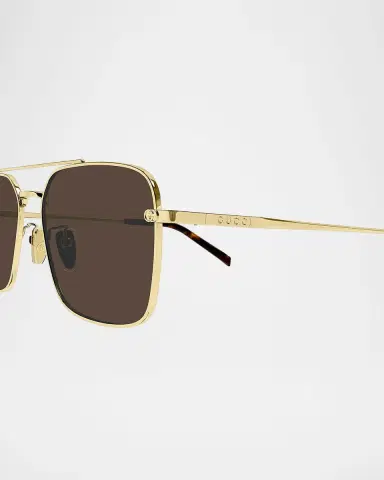 Gucci Men's Petit GG 58mm Metal Navigator Sunglasses | Thumbnail 2 Gucci Men's Petit GG 58mm Metal Navigator Sunglasses | Thumbnail 2