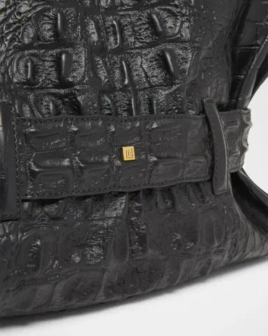 Balmain Anthem Medium Shoulder Bag in Croc-Embossed Leather | Thumbnail 5 Balmain Anthem Medium Shoulder Bag in Croc-Embossed Leather | Thumbnail 5